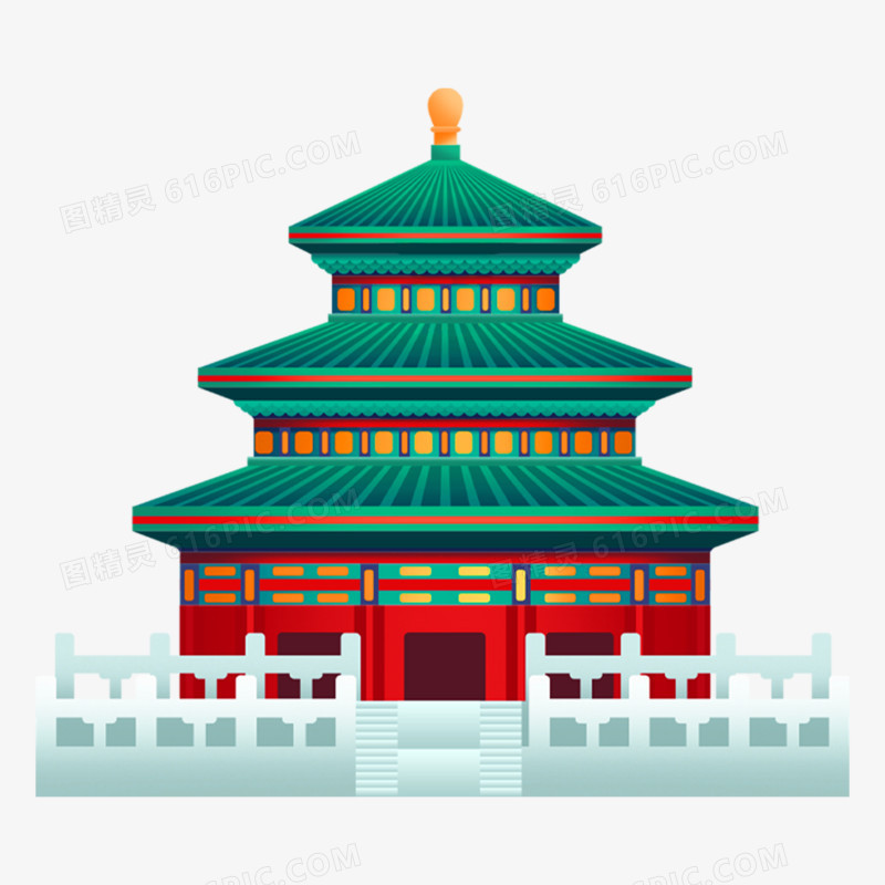 中国风建筑手绘装饰元素
