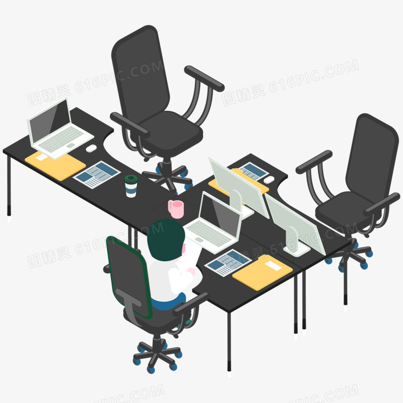 商务办公桌椅装饰元素