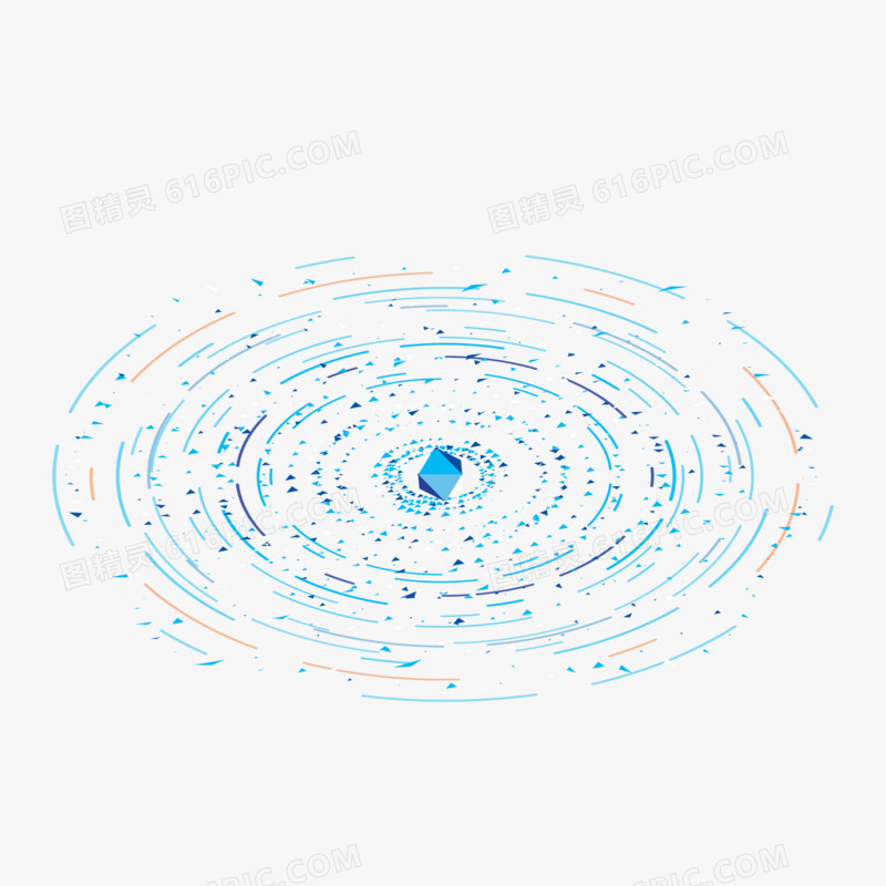 插图科技风2.5D矢量手绘科技技术元素重心引力
