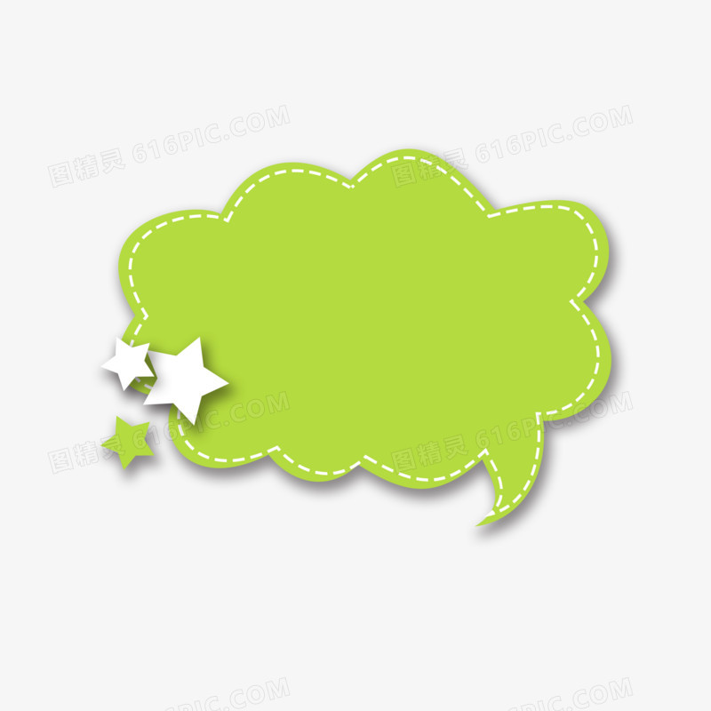 绿色简单可爱的云朵形象对话框边框元素