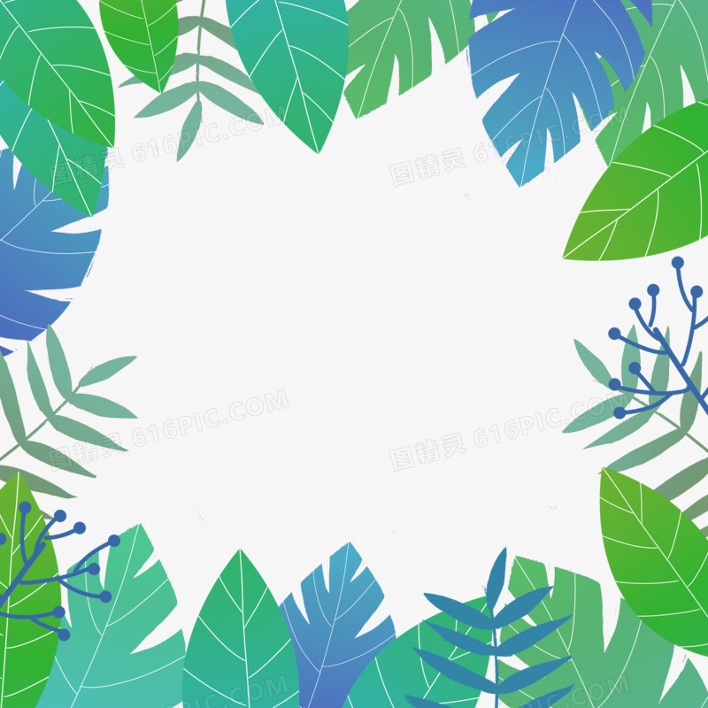 手绘春季植物装饰边框3