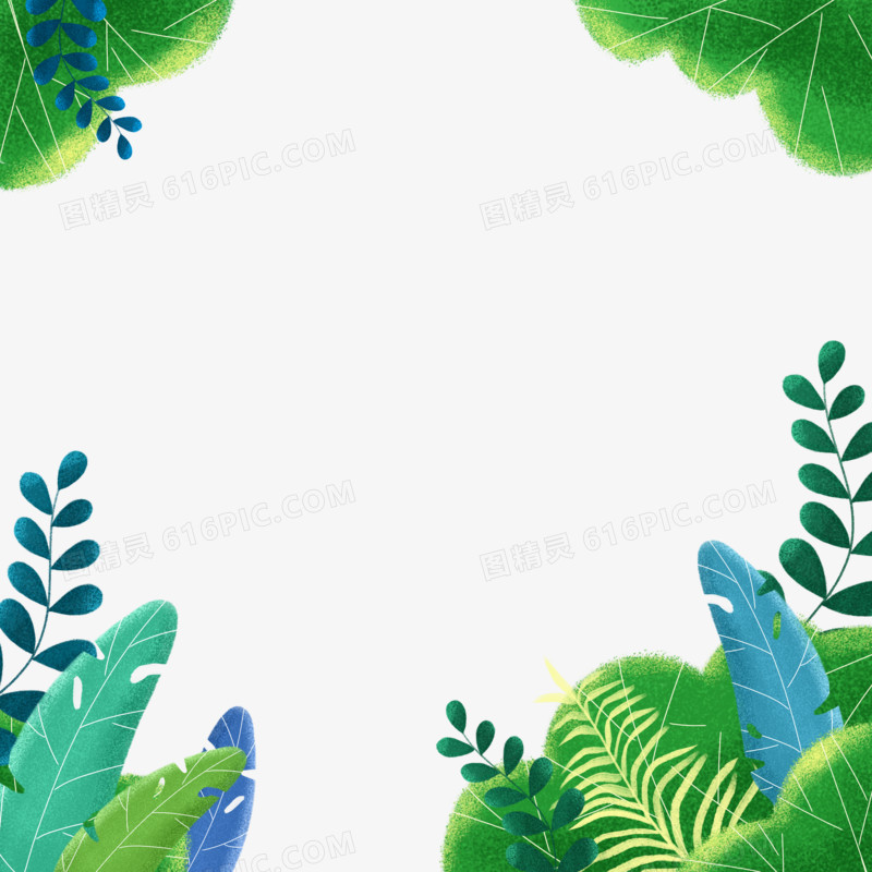 手绘春季植物装饰边框2