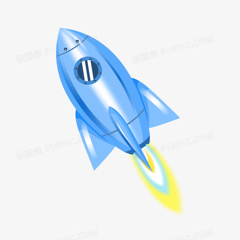 4.24世界航天日之手绘卡通蓝色航天火箭