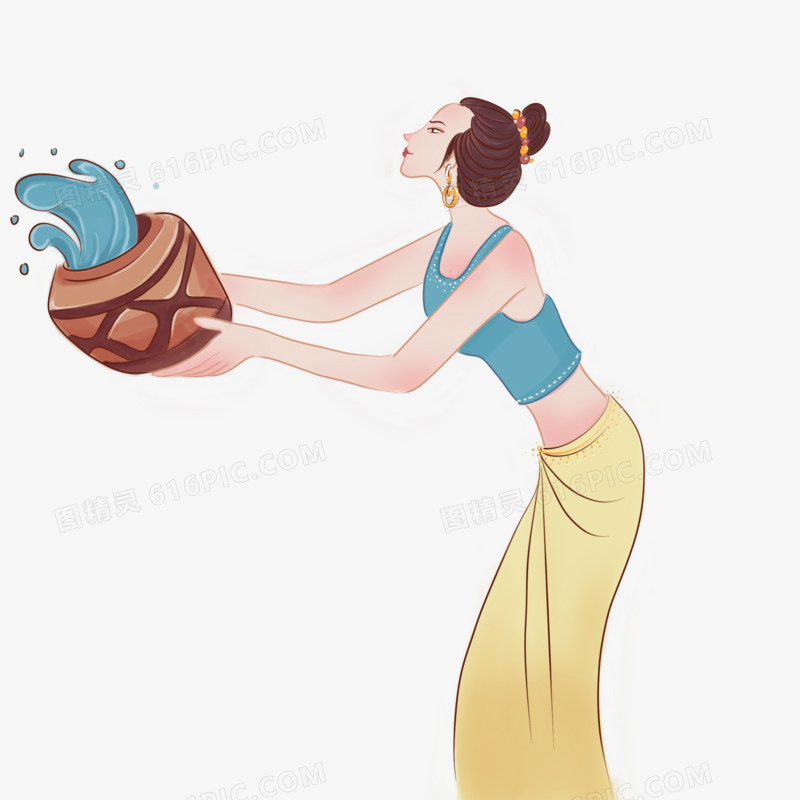 傣族泼水节系列美女图