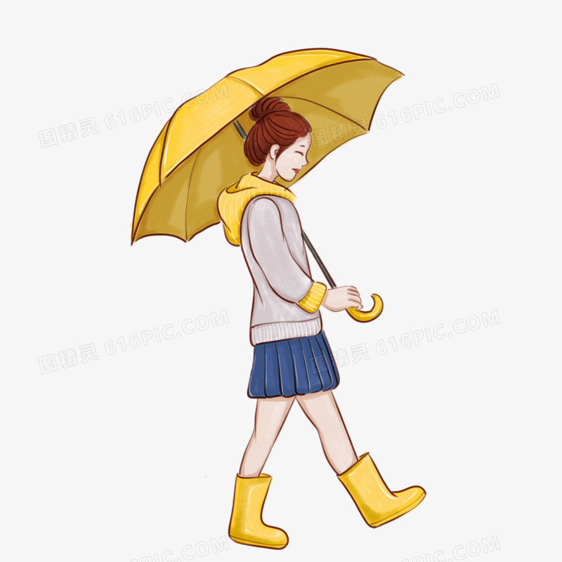 立夏之雨中散步图