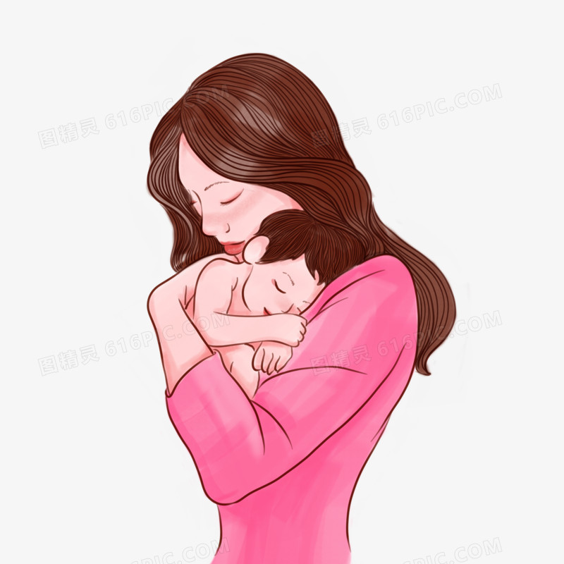 母亲节母亲节怀抱婴儿的母亲形象免扣元素