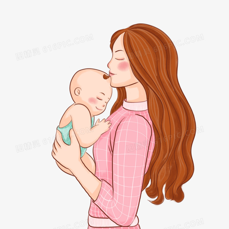 母亲节拥抱孩子的母亲形象免扣元素