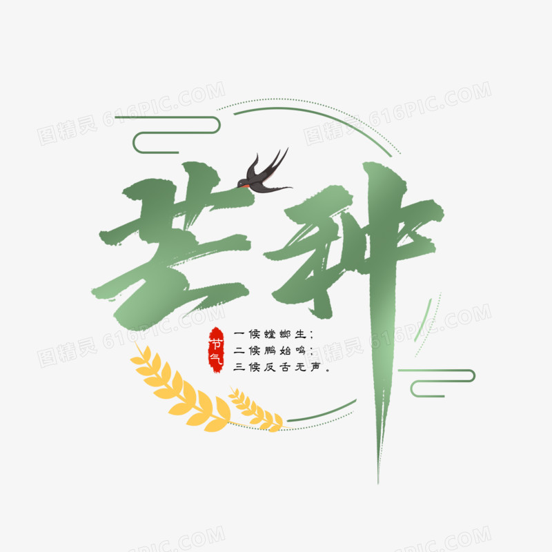 芒种二十四节气艺术字