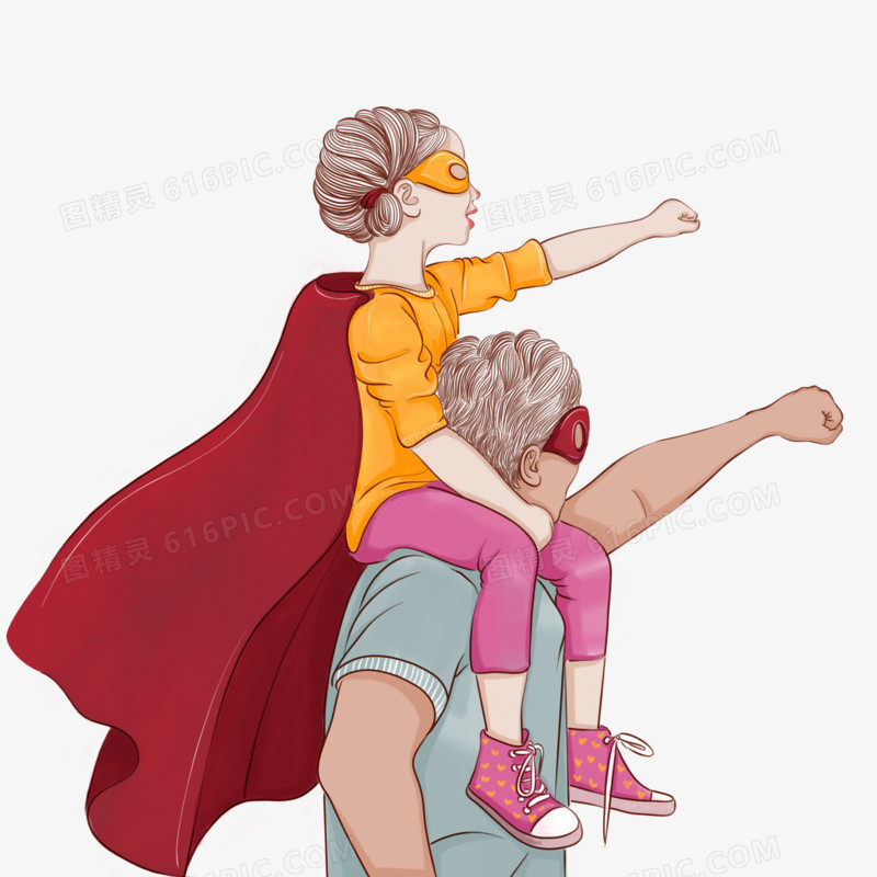 我的超人老爸系列一创意人物插画
