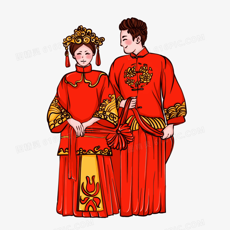 中式风格婚礼夫妻合照元素