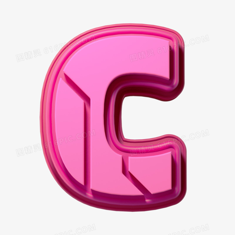 C4D立体英文字母C