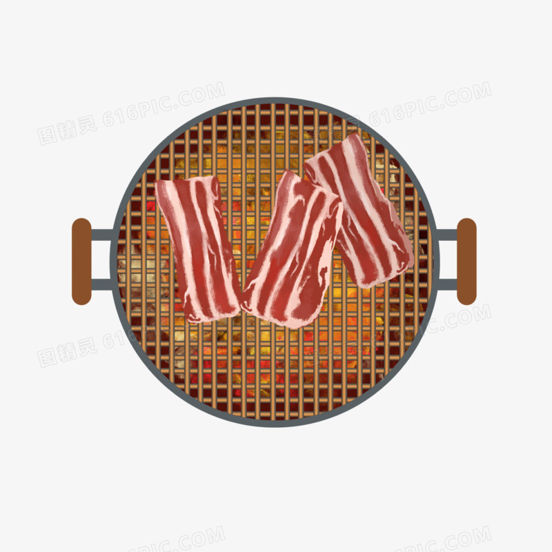 手绘烧烤烤肉插图