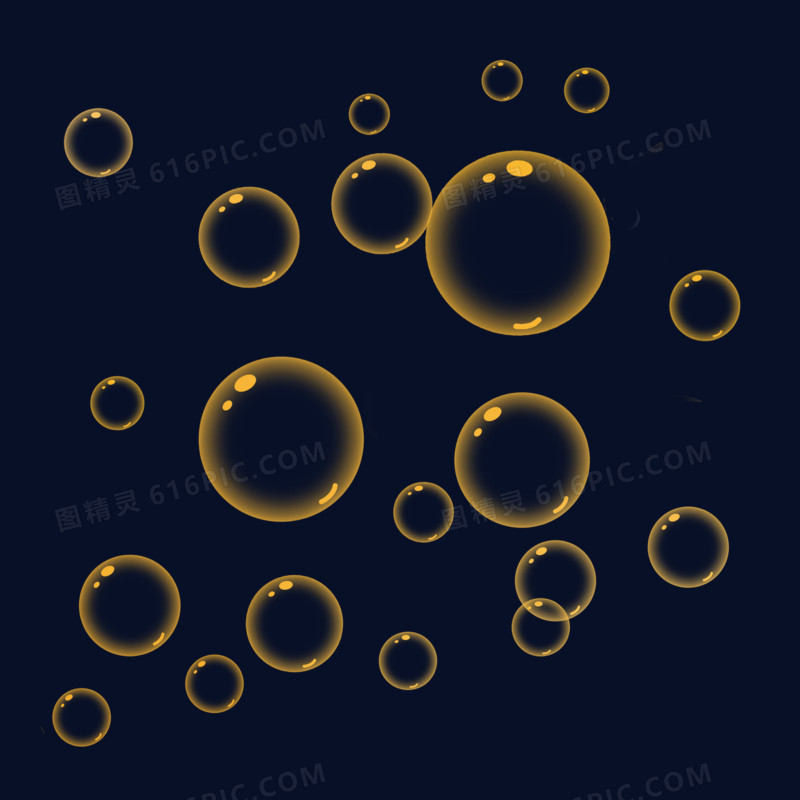 黄色漂浮泡泡元素