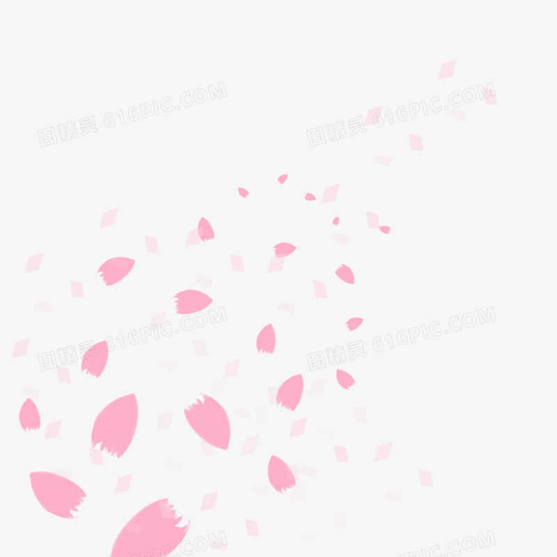 唯美粉色花瓣飘落元素