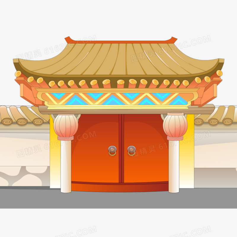 中国风古建筑插画元素