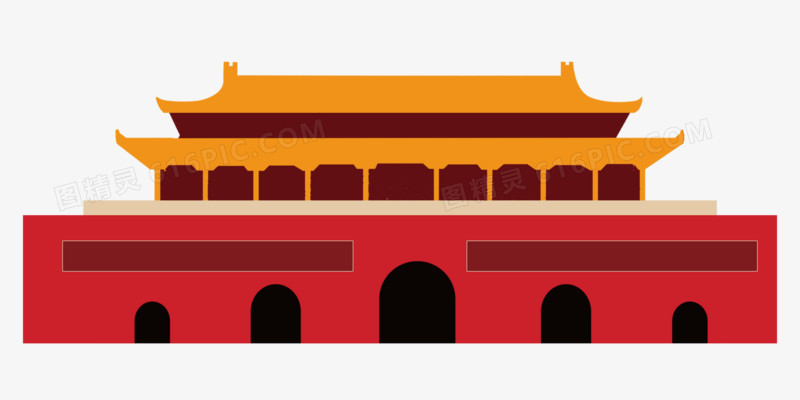 北京地标性建筑天安门元素