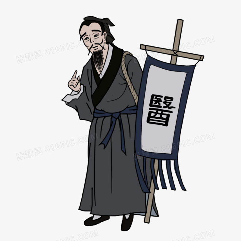 古代中医医师人物形象元素