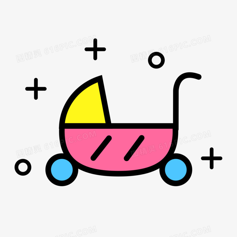图标元素母婴图标推车婴儿车