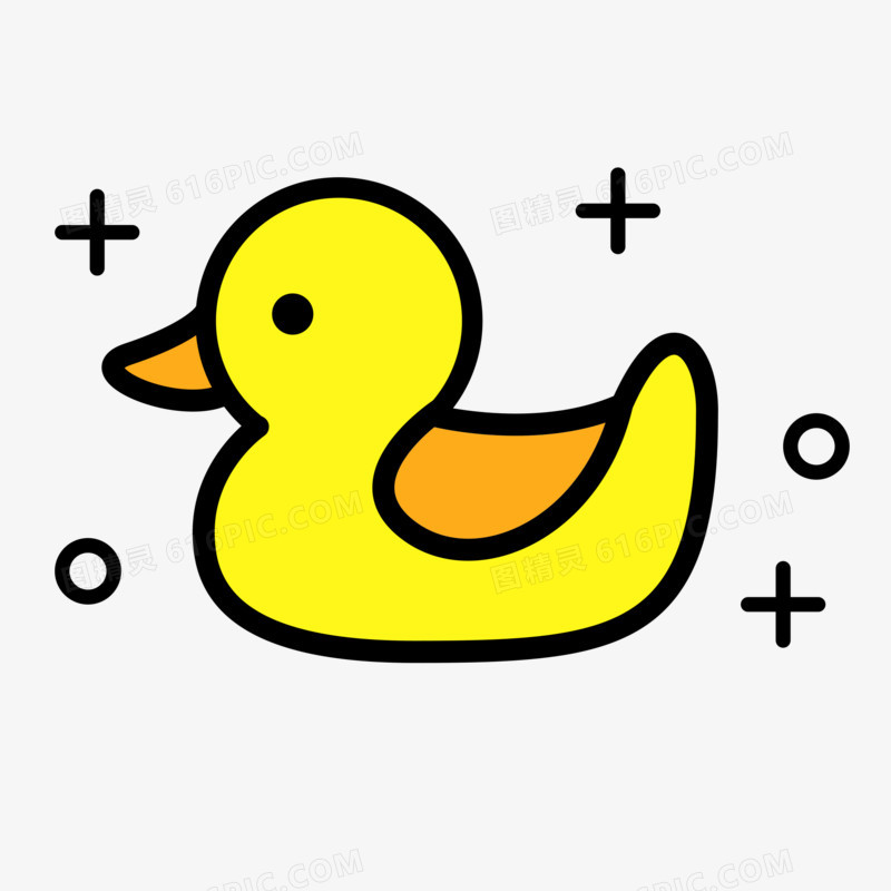 母婴图标小黄鸭鸭子图标元素