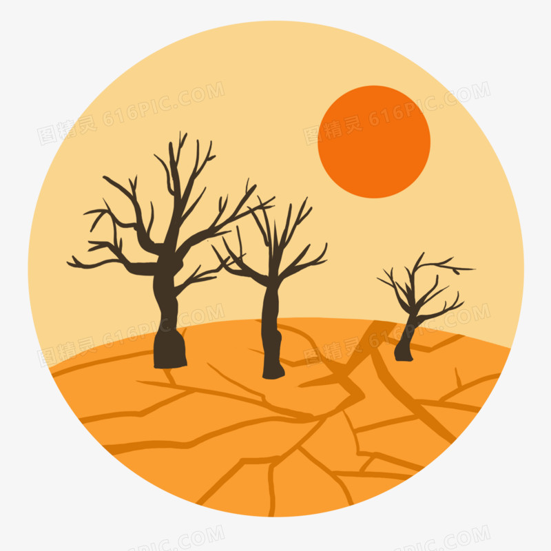 干旱旱灾自然灾害图标元素