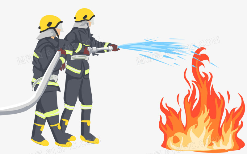 手绘救火消防员人物素材