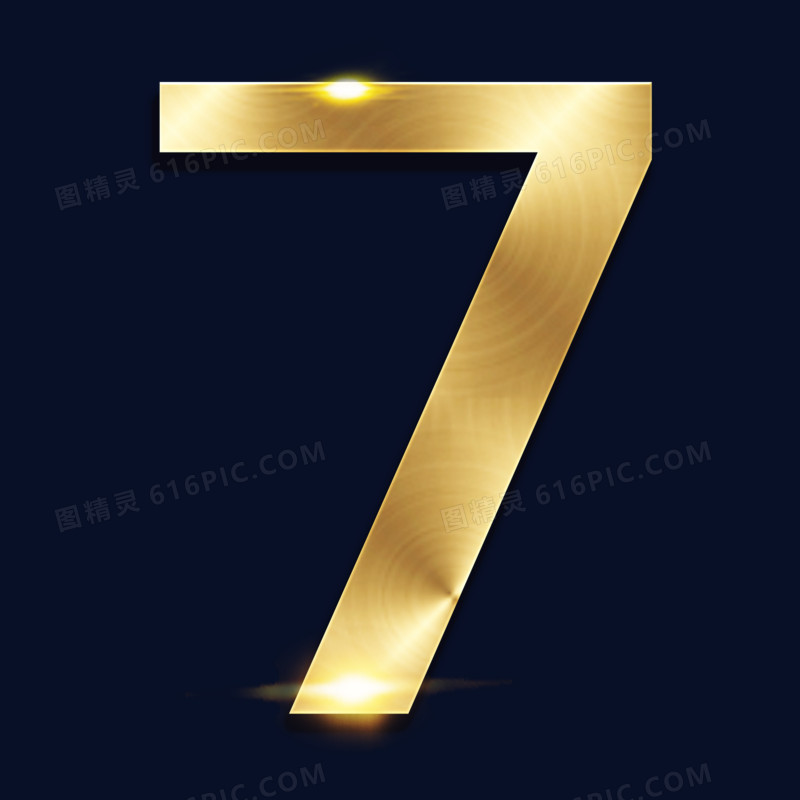 金色数字7字体设计