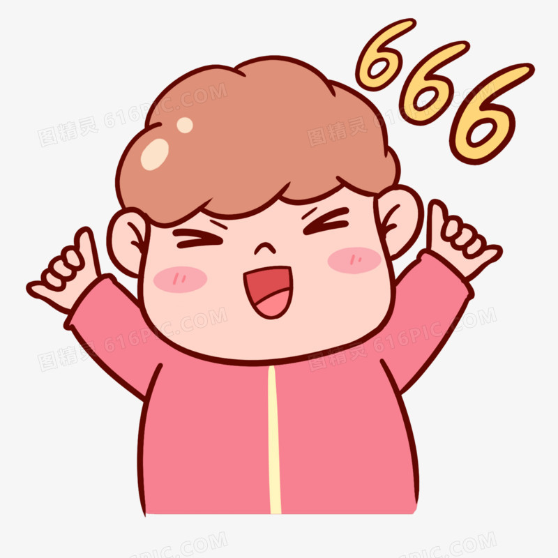 创意卡通666可爱人物元素