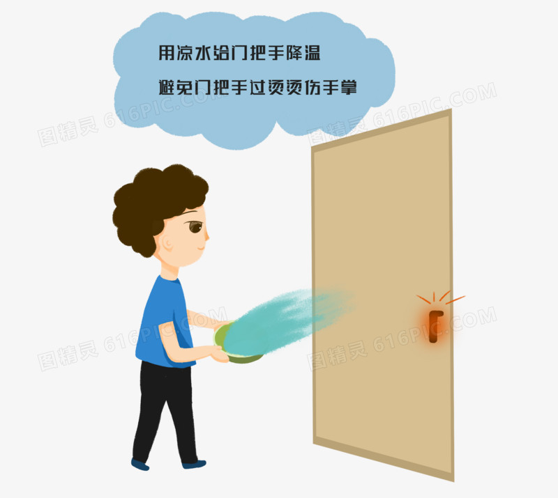 消防逃生知识插画系列图