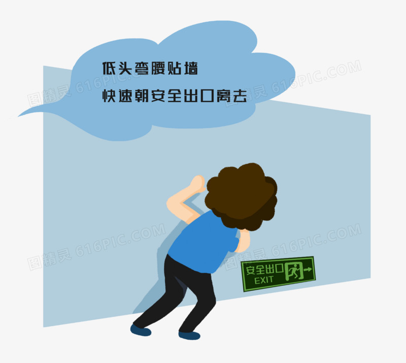 消防逃生知识插画系列图