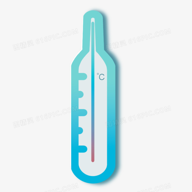 清新温度计创意卡通装饰元素