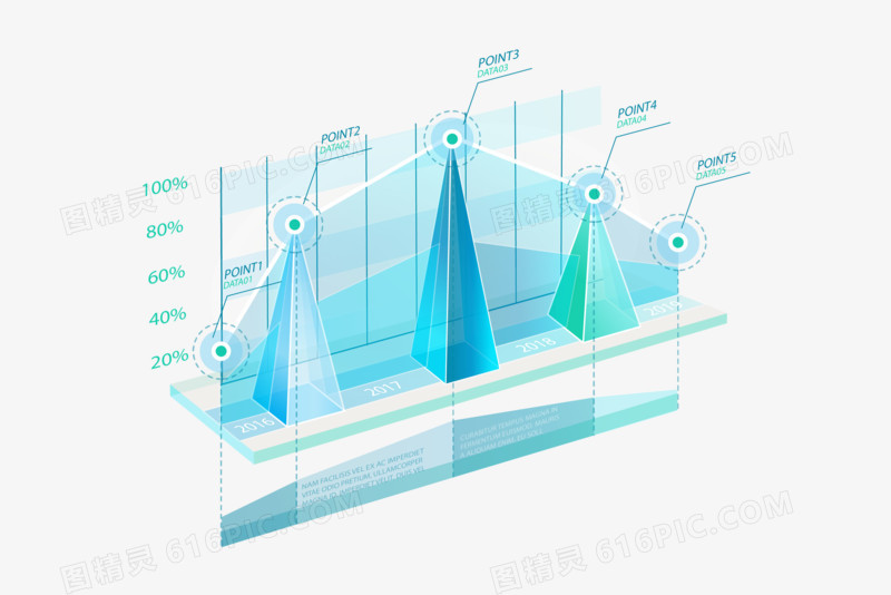 3D立体图表三角锥型ppt元素