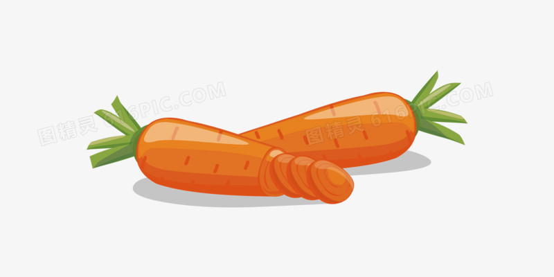 简约卡通蔬菜手绘胡萝卜元素