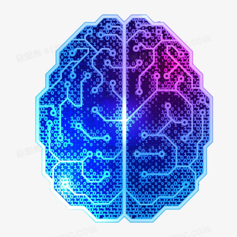 大脑数字科技感免抠元素