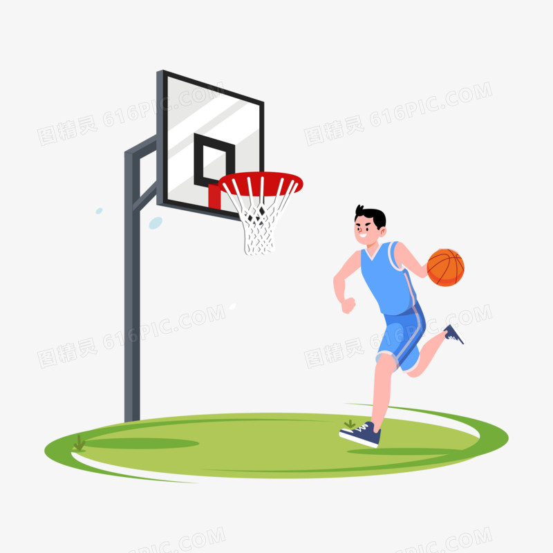 男生练习打篮球人物免抠元素