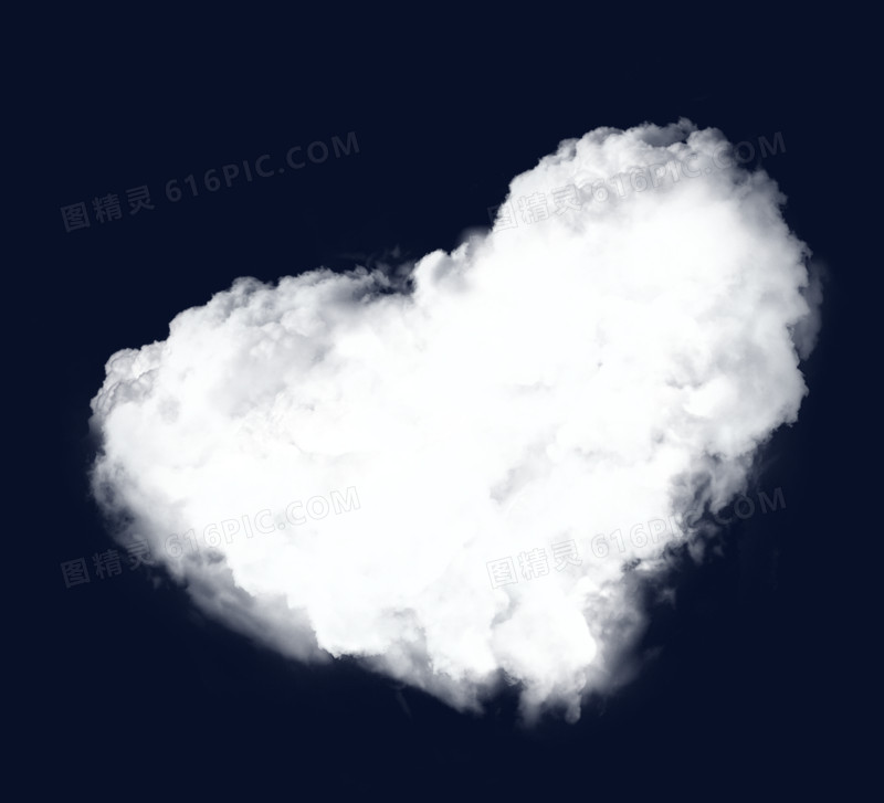 白色心形云朵图案心形
