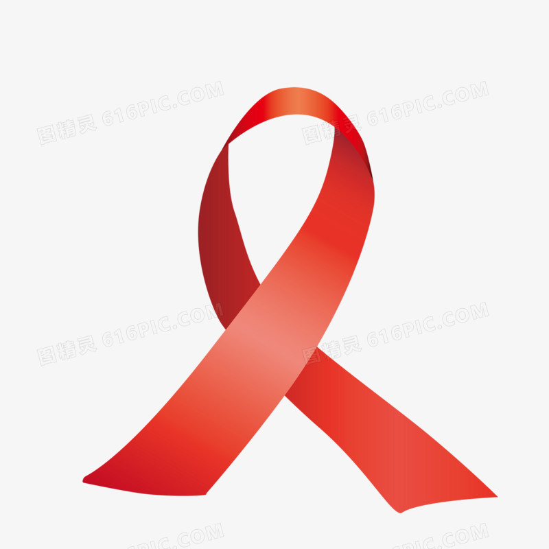 艾滋病日元素标志红丝带免抠元素