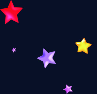 扁平风格五彩质感的星星