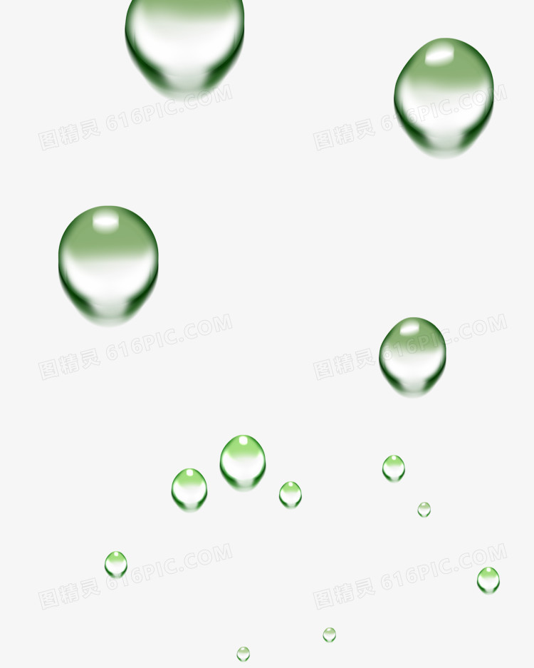 绿色水滴漂浮
