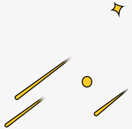 黄色卡通漂浮艺术线条星星