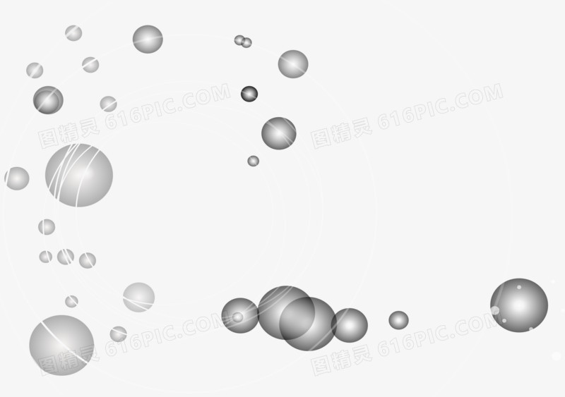 灰色漂浮泡泡装饰