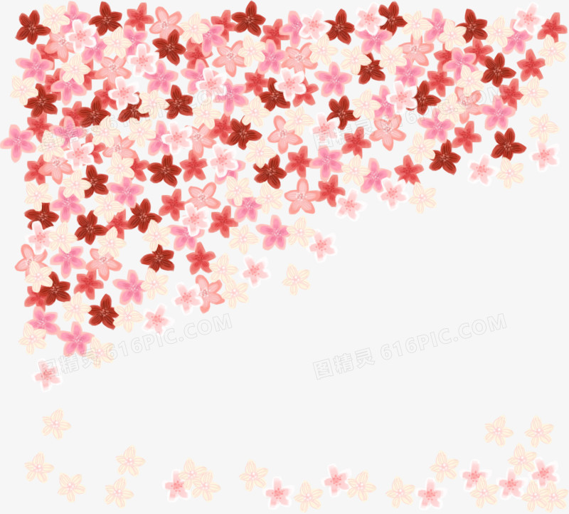 手绘粉红色漫画花朵
