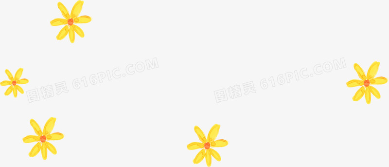 手绘黄色漂浮水彩花朵