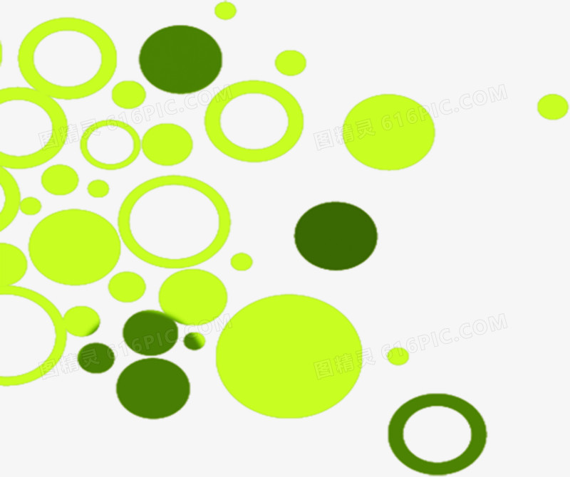绿色实心空心圆环