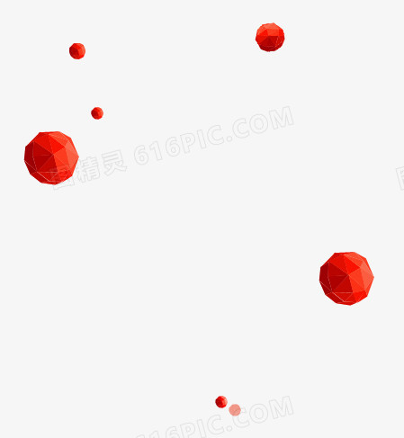 手绘红色立体小球