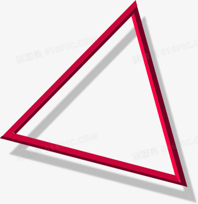 红色立体三角装饰