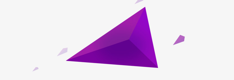 紫色立体几何体漂浮