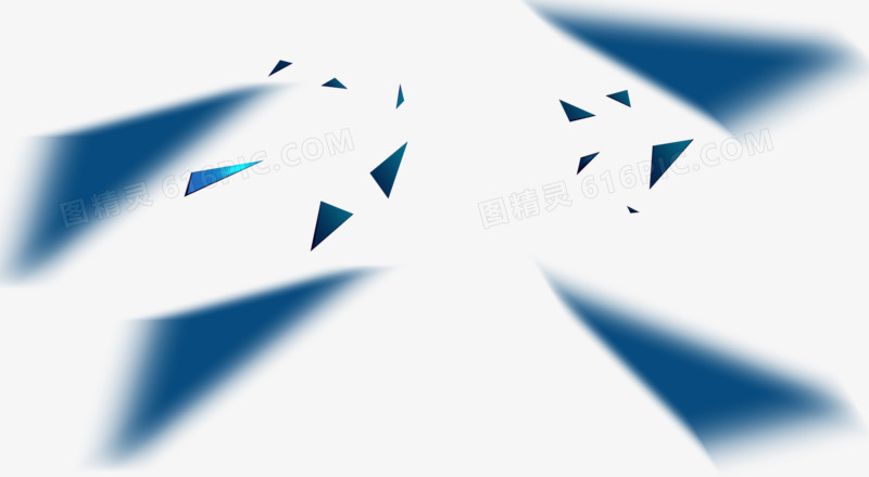 蓝色飞散造型三角形设计