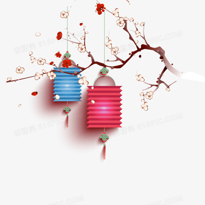 新年喜庆年货节梅花灯笼
