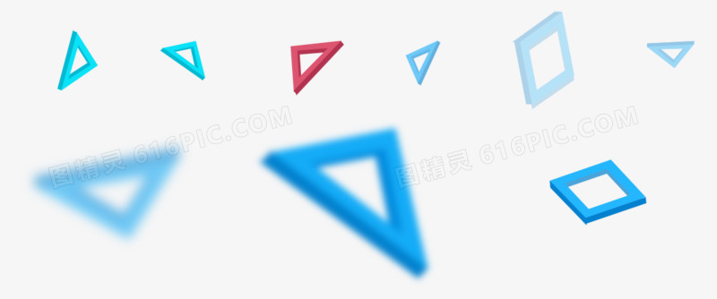 蓝色漂浮三角图形设计