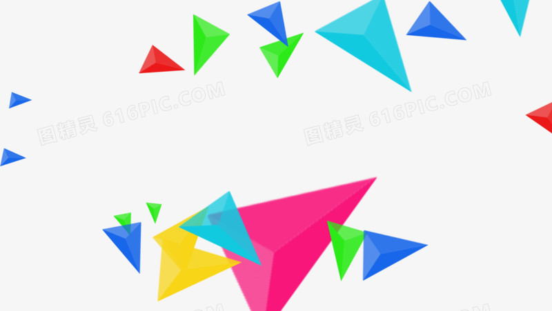粉蓝绿立体三角形图片